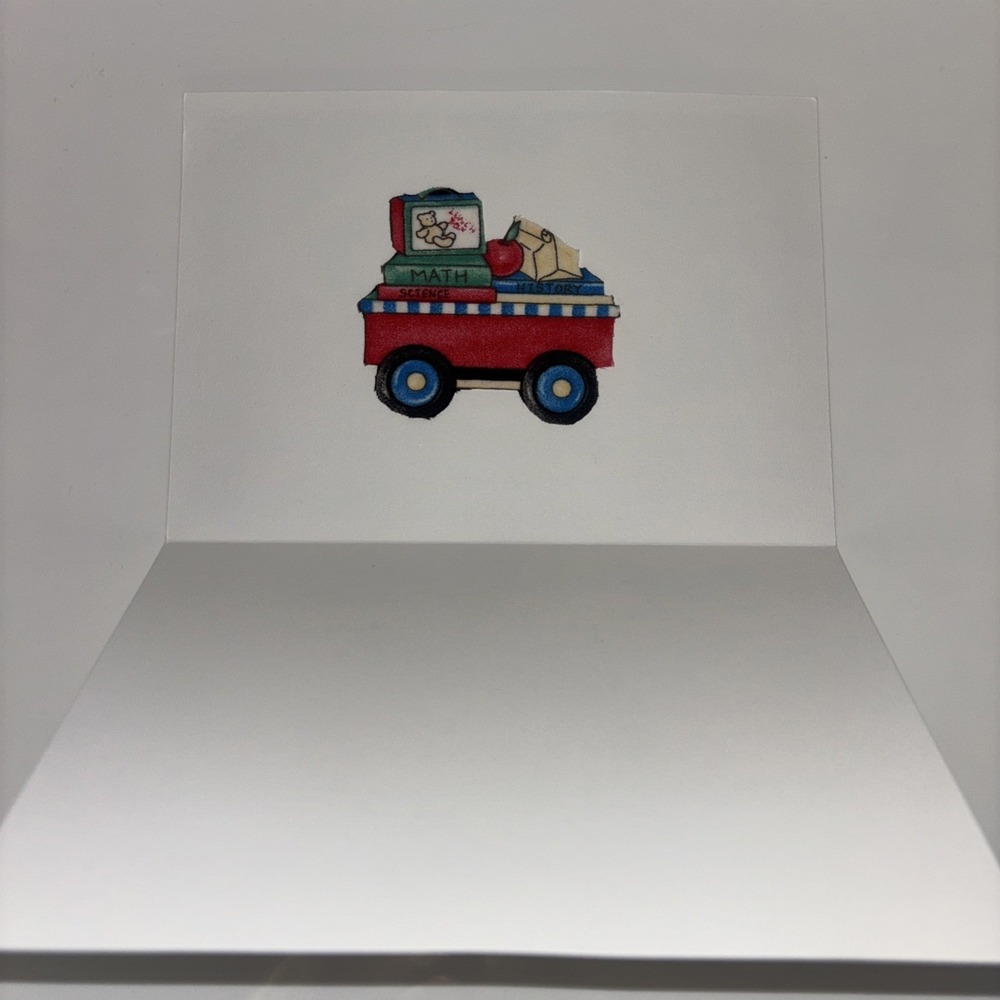 Handmade Raggedy Ann Greeting Card with Silver Lined Envelope Fabric Layered Art - Picture 3 of 9